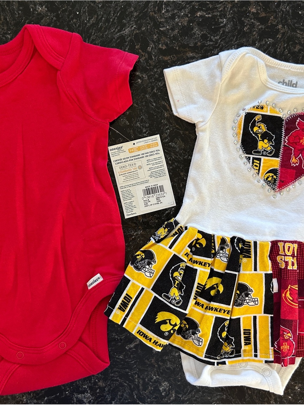 (2) House Divided Short-Sleeve Onesies (ISU vs Iowa)